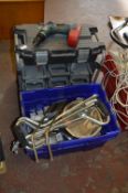 *Toolbox and a Box Containing Assorted Electrical Back Boxes etc.