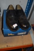 *Pair of Black Leather Safety Brogue Shoes Size: 11