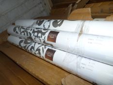 Six Rolls of Caramel Creations Wallpaper (White & Silver)