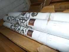 Six Rolls of Caramel Creations Wallpaper (White & Silver)