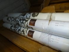 Six Rolls of Caramel Creations Wallpaper (White & Silver)