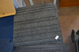 Approximately 40 Grey Cord Carpet Tiles