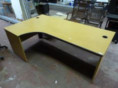 L-Shaped Desk with Left Hand Return in Light Oak Finish