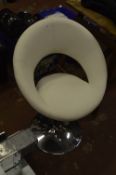 *White Faux Leather Chair on Polished Chrome Base