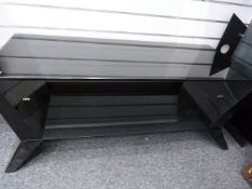 *High Gloss Black Glass Contemporary TV Stand
