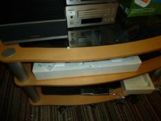 *Three Tier Beech and Smoked Glass TV Stand