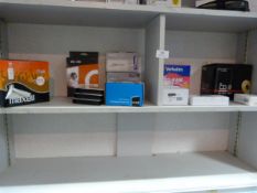 *Two Shelves of Recordable CDs & DVDs, Six Way Indoor Splitters, Speaker Brackets, Mini DVD