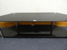 *Black Glass and Chrome TV Stand
