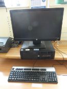 *HP Desktop Computer with Windows 8 OS, Monitor, Keyboard, Mouse and Thermal Printer