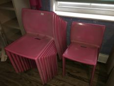 12 Pink Stacking Chairs