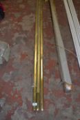 *Three 4m Lengths of Brass Plated Wardrobe Rail