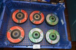 Box Containing Twelve Hitachi 115mm Metal Cutting Discs and Thirteen 100mm Stone Cutting Disks