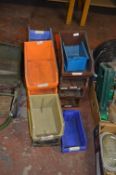 Quantity of Coloured Plastic Storage Bins