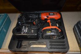 Black & Decker Cordless Drill with Battery, Charger and Carry Case