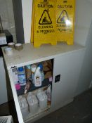 *3' Stationery Cabinet Containing Assorted Cleaning Materials