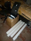 Box Containing Plastic Roof Tile Vents and Four Lengths of 100mm Ducting