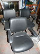 *Three Leather Reception Chairs on Chrome Frames