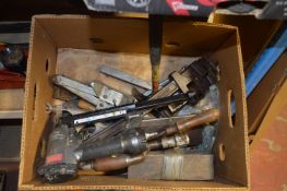 Box Containing Pneumatic Tools, Hammers, Stilsons, etc.