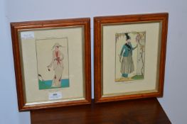 Pair of Hand Coloured Prints 