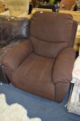 Brown Upholstered Reclining Armchair