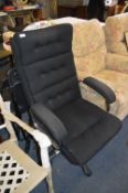 Black Upholstered Swivel Office Armchair