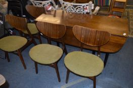 1950's E-Gomme G-Plan Drop Leaf Dining Table with Four Chairs