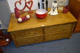 Walnut Inlaid Four Drawer Coffee Table