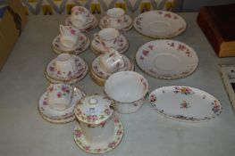 Pink Floral and Gilt Patterned Part Tea Set