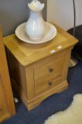 *Solid Oak Two Drawer Side Cabinet