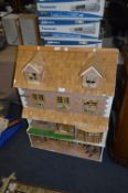 Large Three Tier Dolls House and Contents of Dolls House Furniture