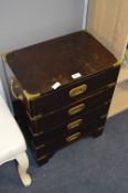 Brass Bound Four Drawer Campaign Style Chest