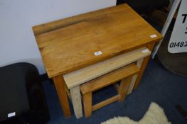 *Solid Oak Nest of Three Tables
