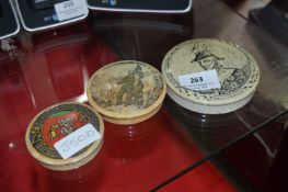 Three Transfer Printed Pot Lids