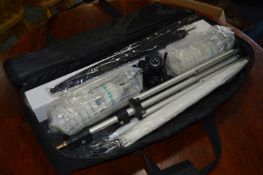 Cased Photographers Backdrop Equipment, Black & White Shades, Lighting and Tripod
