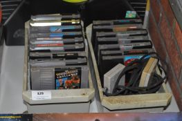 Collection of Super Nintendo Game Cartridges