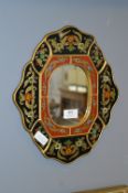 Small Floral & Gilt Decorated Wall Mirror