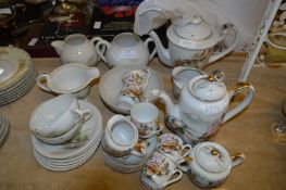 Two Part Japanese Part Tea Sets One with Geisha Girl Base