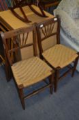 Pair of Victorian Faux Bamboo Rattan Seated Stickback Dining Chairs