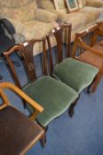 Pair of Edwardian Slatback Dining Chairs with Cabriole Legs