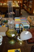 Brass Oil Lamp and a Brass Table Lamp