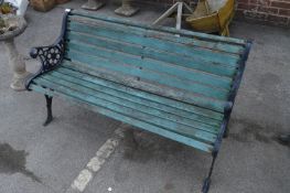 Garden Bench with Cast Metal Ends