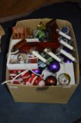 Box of Christmas Decorations