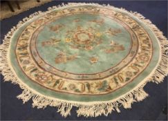 Circular Chinese Floral Pattern Rug