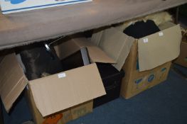 Two Large Boxes Containing Prints, Table Lamps, LG Monitor, Soft Cushions, Vase, Hair Products, etc.