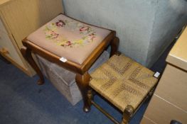 Dressing Table Stool, Footstool and a Small Ottoman