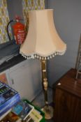 Brass and Onyx Standard Lamp and Shade