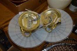 Pair of Circular Flush Fitted Ceiling Lights