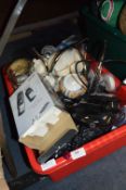Box Containing Telephones, Teapots, Drinking Glassware, Mobile Phone, Table Lamp, etc.