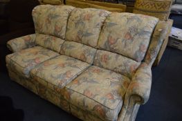Floral Patterned Upholstered Three Seat Sofa