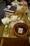 Box Containing Anglepoise Lamp, Kettle, Clock, Pictures, etc.